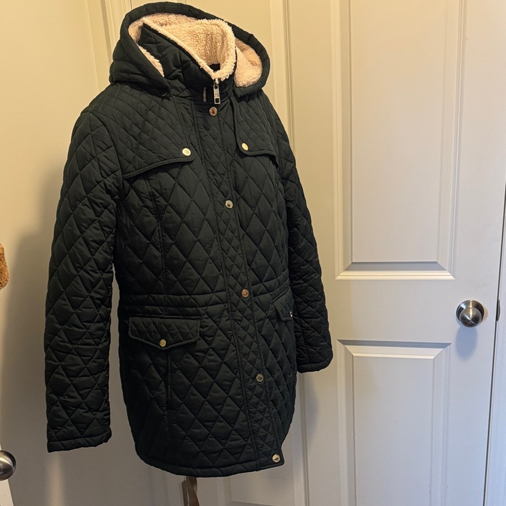 Laundry By Shelli Segal Quilted Puffer Jacket - Dark Green - Picture 2 of 13